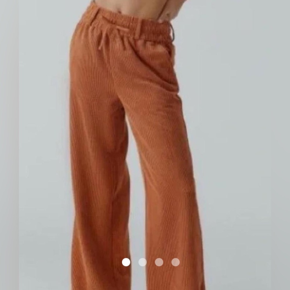 BDG Wide Leg Corduroy Pants in Rust Orange